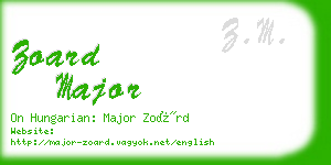 zoard major business card